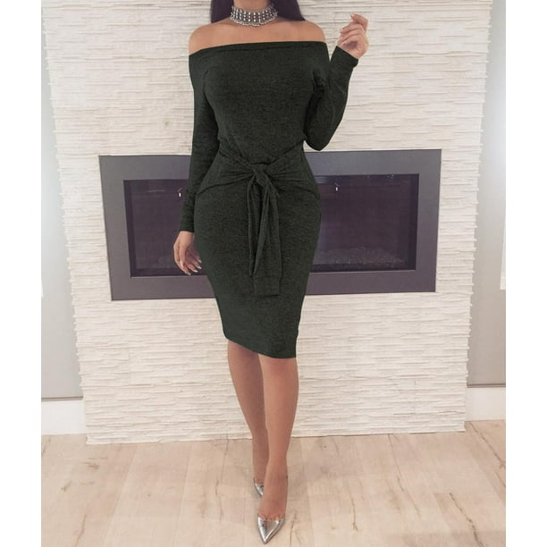 Women Summer Long Sleeve Casual Evening Party Cocktail Bodycon Short Mini Dress